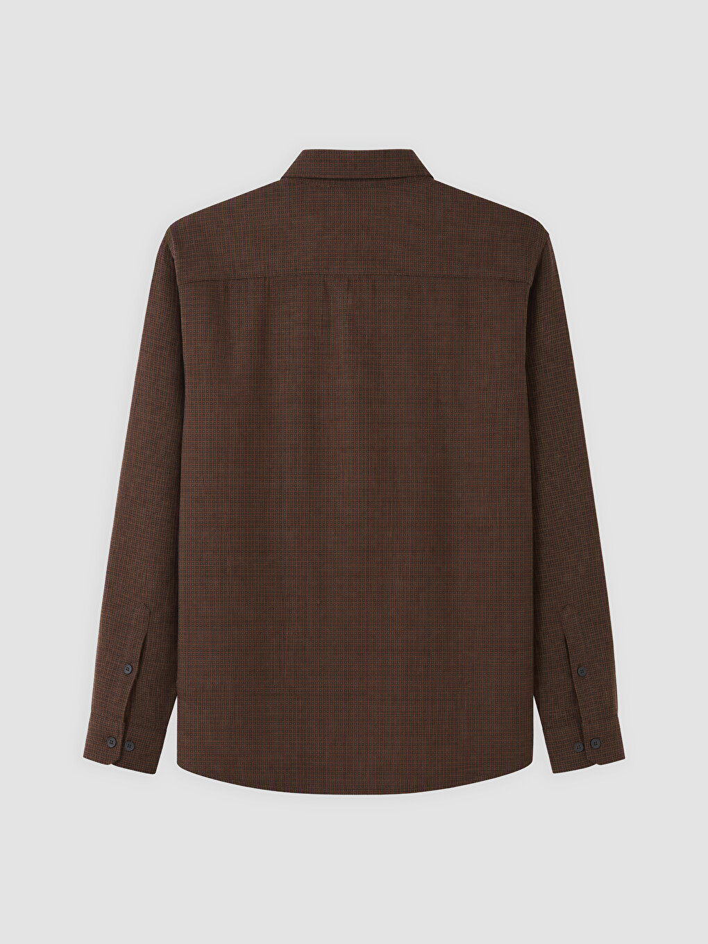 Kahverengi Regular Fit Ekose Gabardin Erkek Gömlek-1
