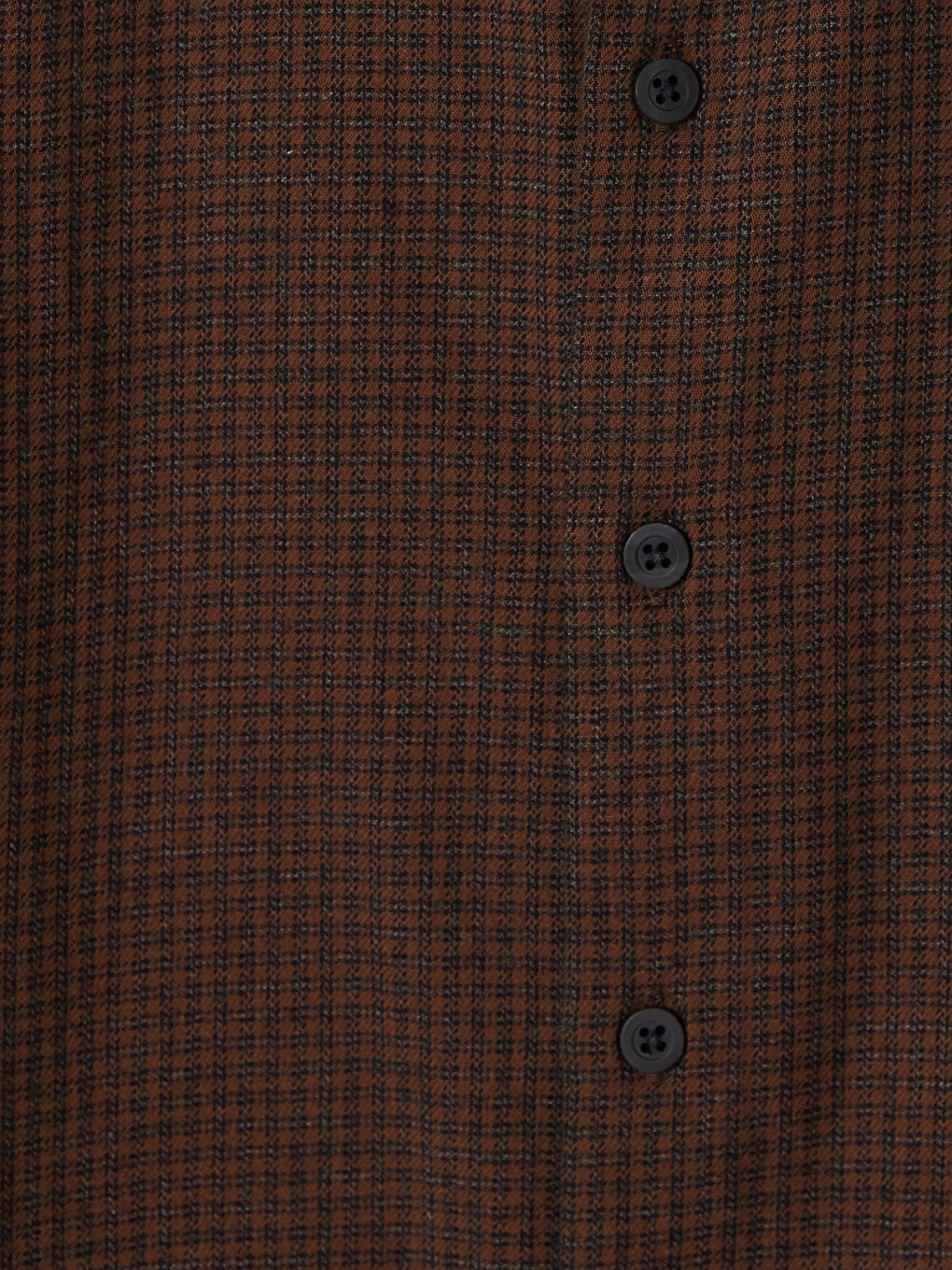 Kahverengi Regular Fit Ekose Gabardin Erkek Gömlek-2