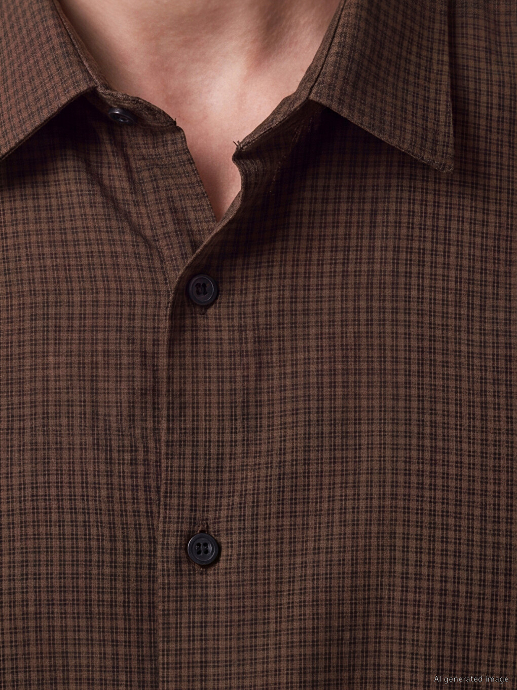 Regular Fit Plaid Twill Men's Shirt-2