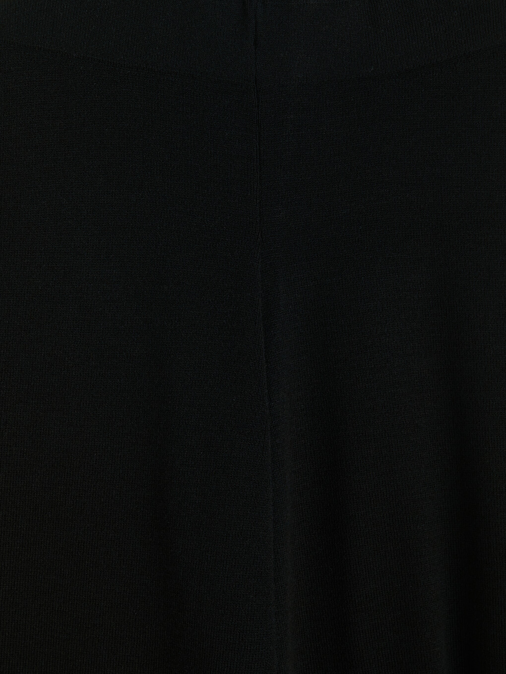 Siyah Beli Lastikli Geniş Paça Kadın Triko Pantolon-1