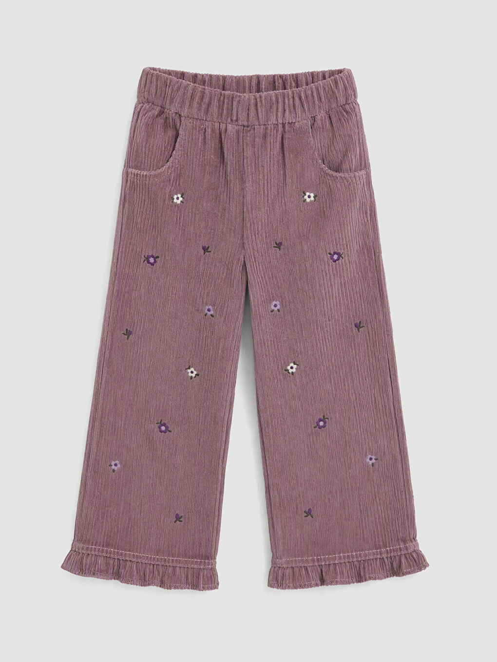 Pantaloni Din Catifea Pentru Fete Cu Talie Elastică