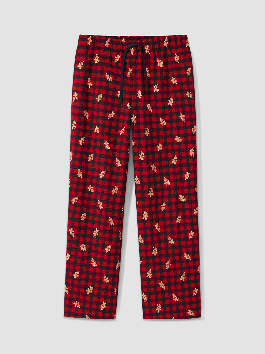 Kırmızı Gömlek Yaka Desenli Kadın Pijama Takım-4