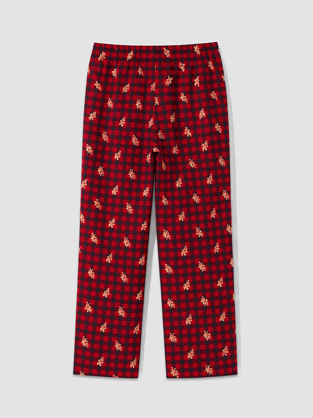 Kırmızı Gömlek Yaka Desenli Kadın Pijama Takım-5