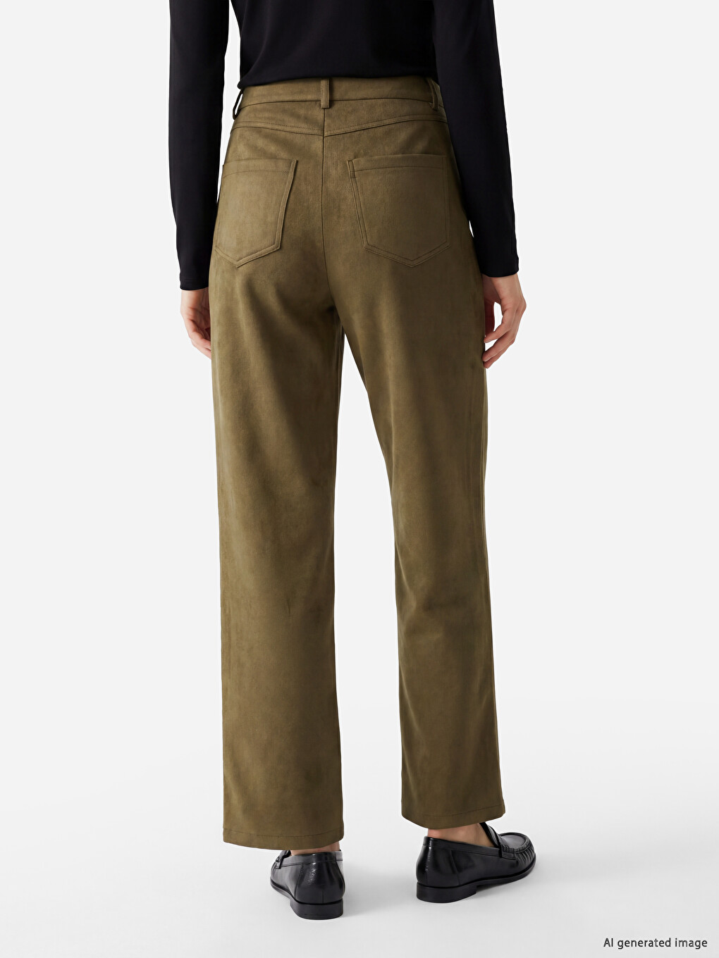Regular Fit Wide Leg Women's Trousers-3