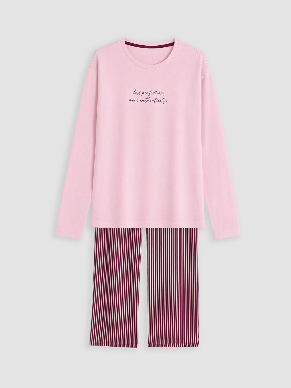 Kırmızı Bisiklet Yaka Kadın Pijama Takımı
