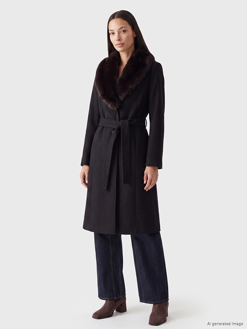 Fur Collar Women's Cachet Coatigan-1