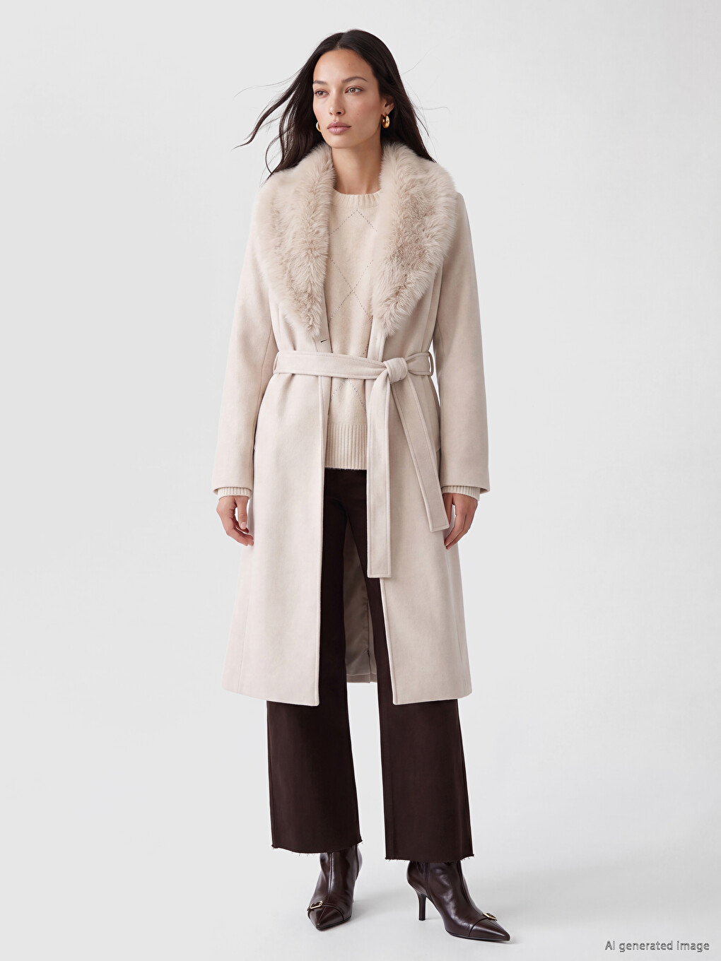 Fur Collar Women's Cachet Coatigan