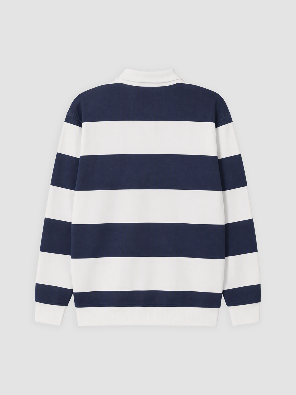 Polo Collar Striped Men's Sweatshirt-1