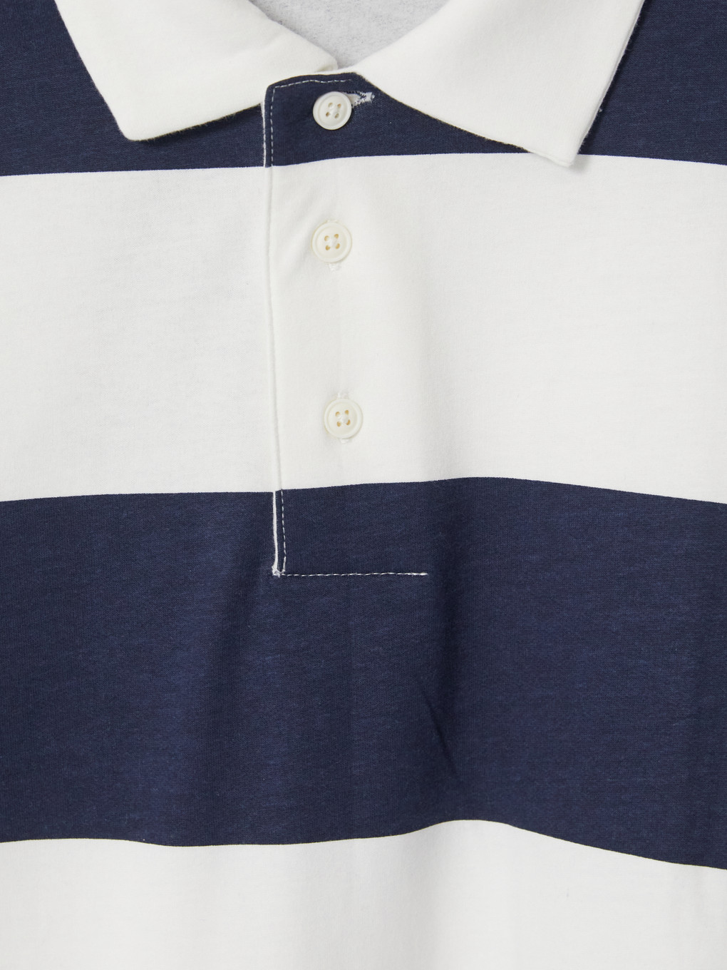 Polo Collar Striped Men's Sweatshirt-2