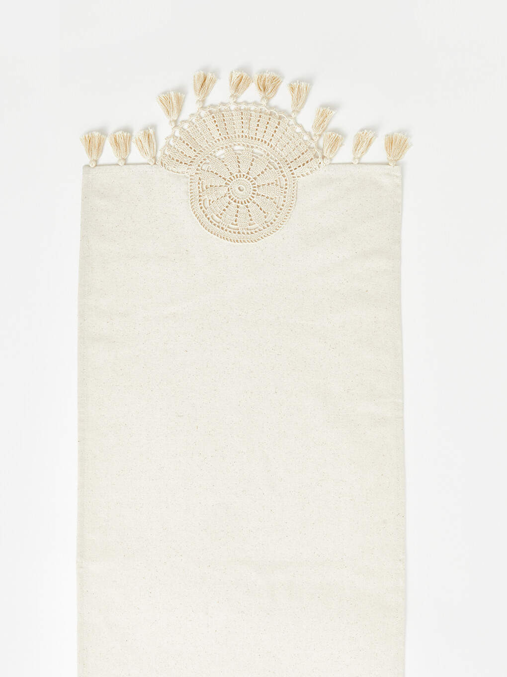 Ekru Püsküllü Runner 45x150 Cm-2