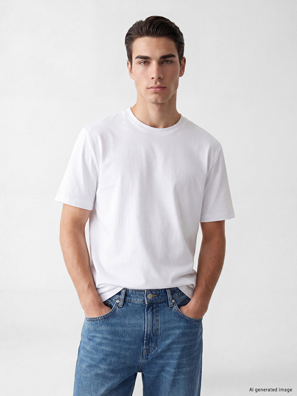 T-shirt Me Jakë Të Rrumbullakët Për Burra
