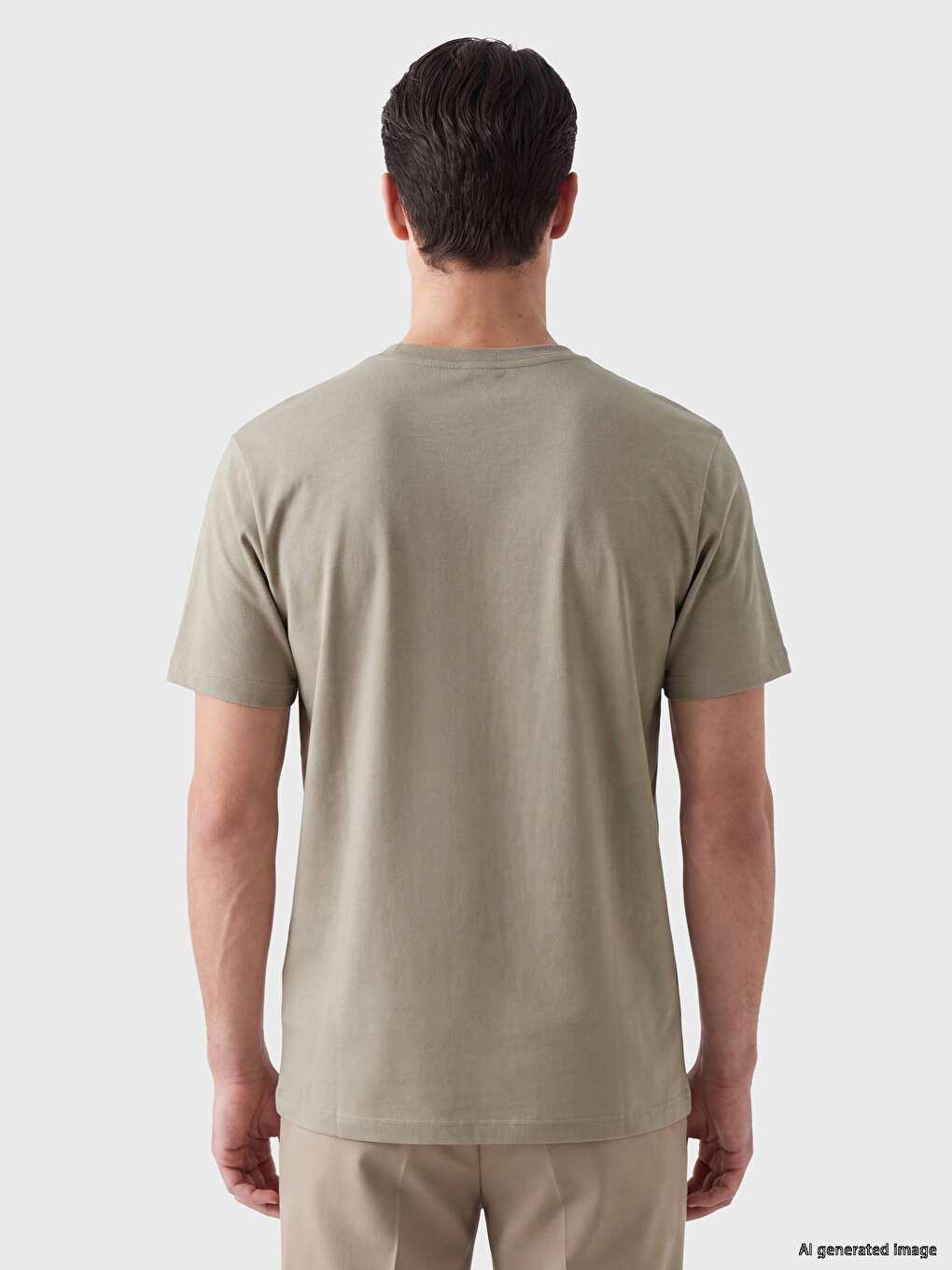 Bej Regular Fit Dry Touch Kalın Kumaş Tişört /03-2