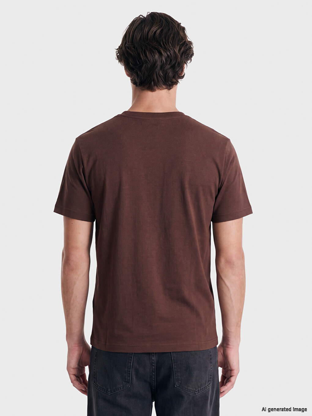 Kahverengi Regular Fit Dry Touch Kalın Kumaş Tişört /03-4