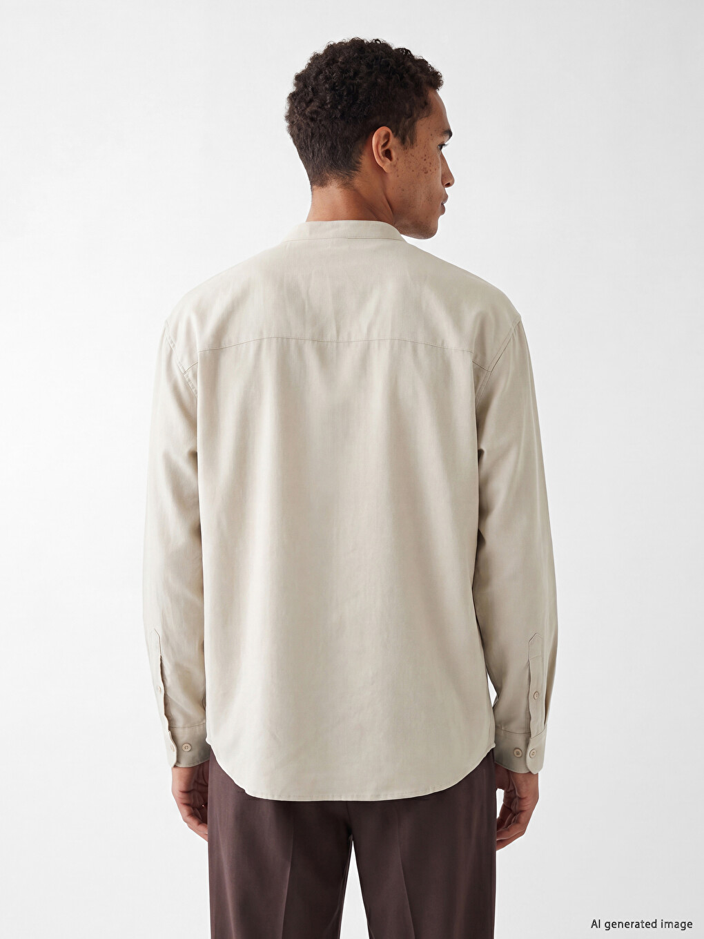Regular Fit Grandad Collar Men's Shirt-3