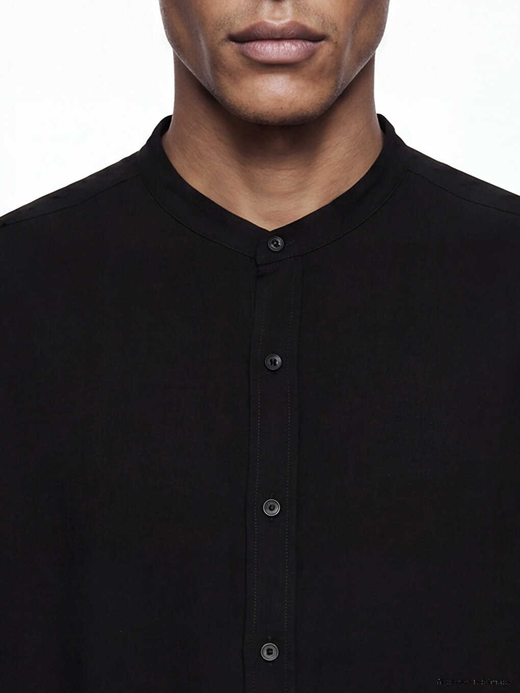 Regular Fit Grandad Collar Men's Shirt-2