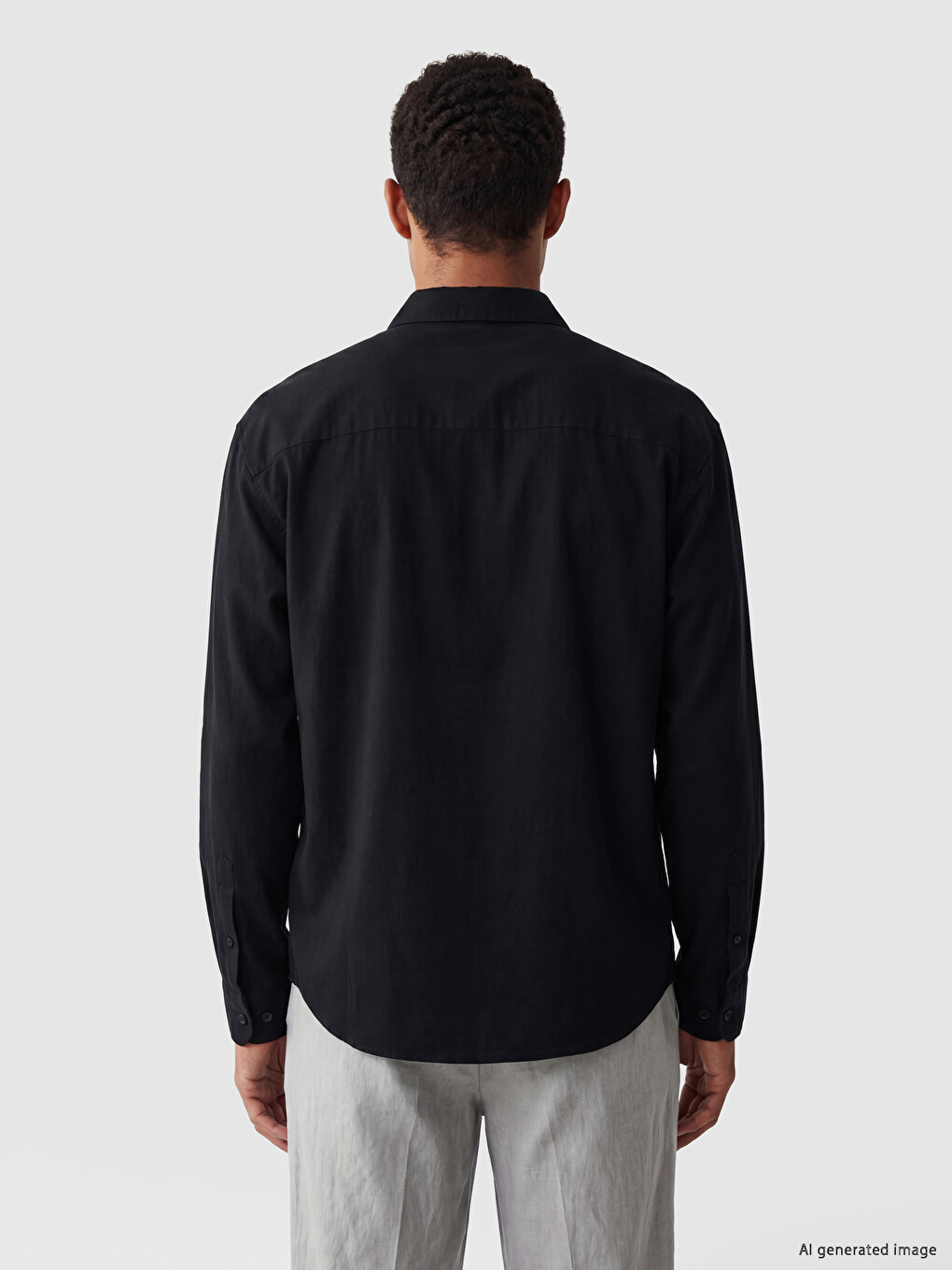 Regular Fit Grandad Collar Men's Shirt-3