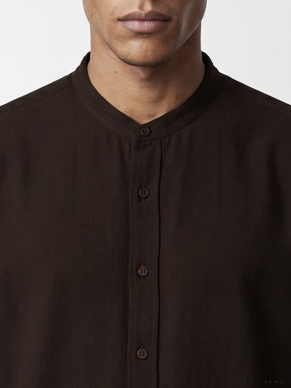 Regular Fit Grandad Collar Men's Shirt-2