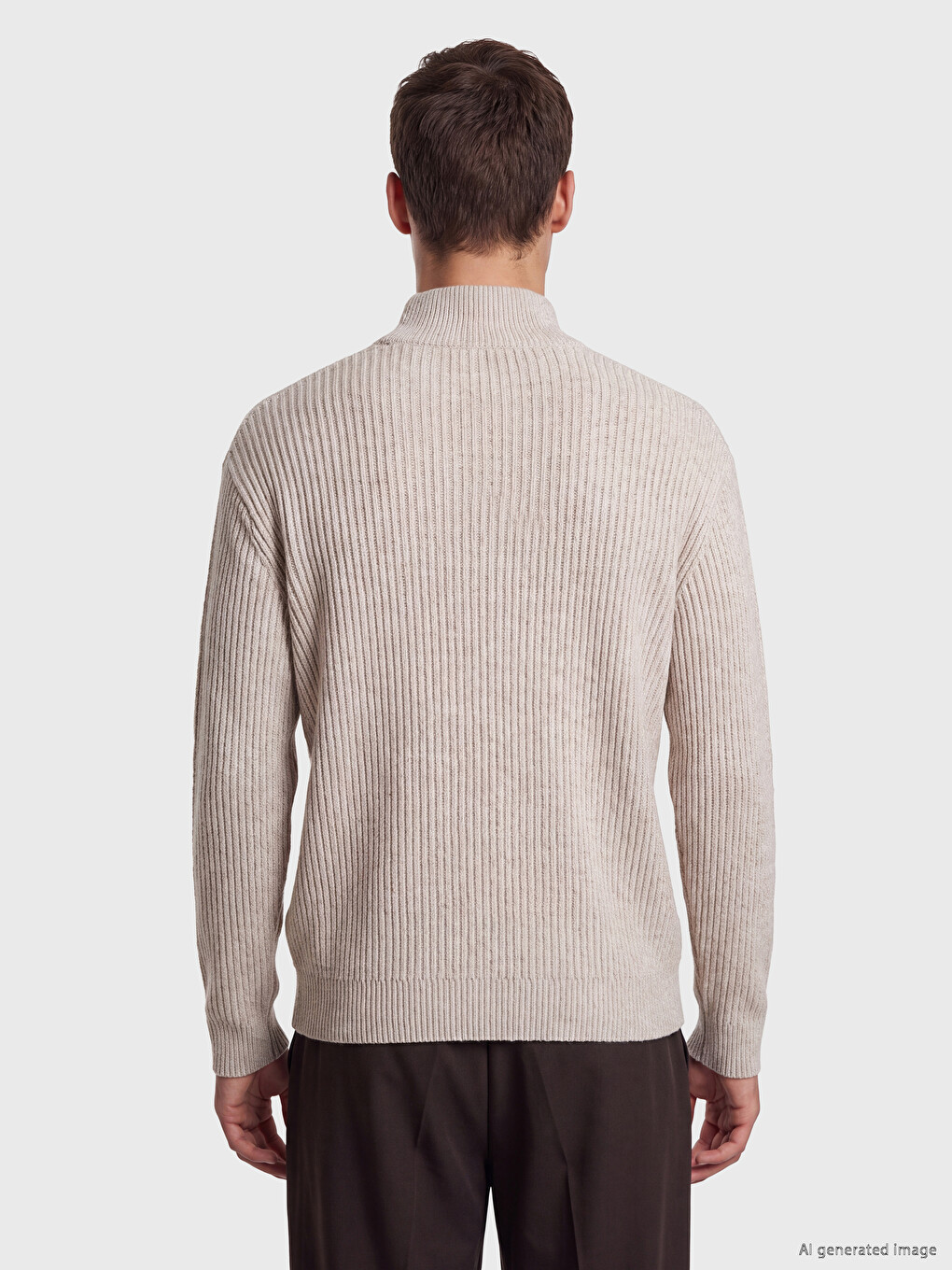 Regular Fit Mock Neck Men's Knitwear Cardigan-3