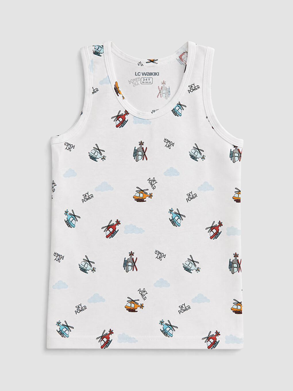 Crew Neck Boys' Underwear Vest 2 Pack-4