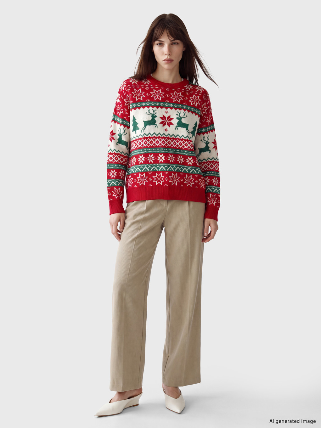 Woman Red Sweater-1