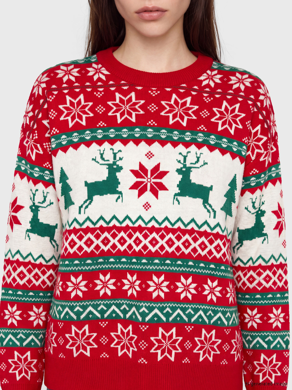 Woman Red Sweater-2
