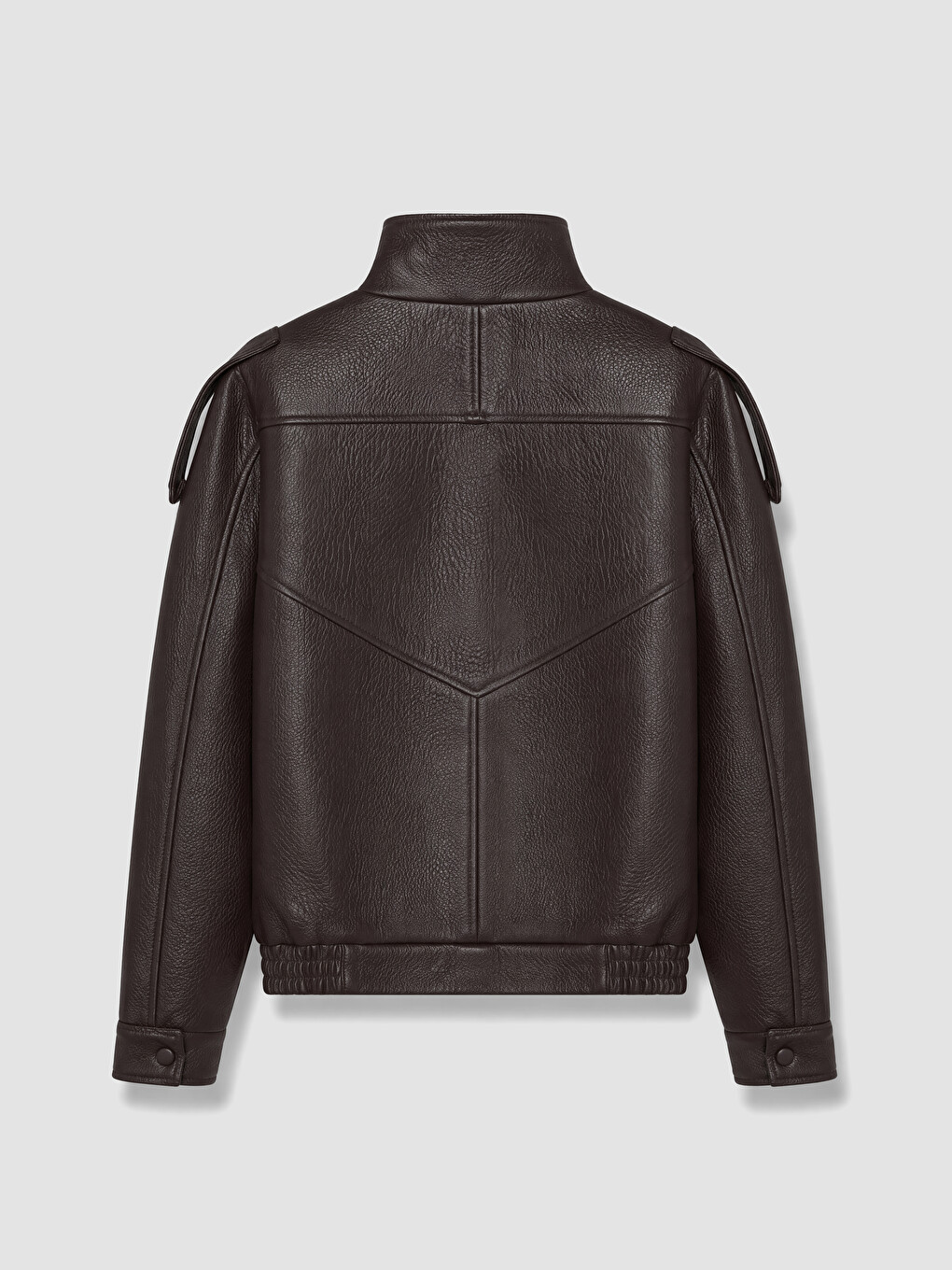Mock Neck Oversize Women's Faux Leather Jacket-7
