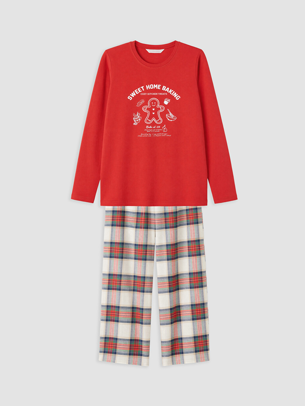 Yeşil Yılbaşı Temalı Kadın Pijama Takım-4