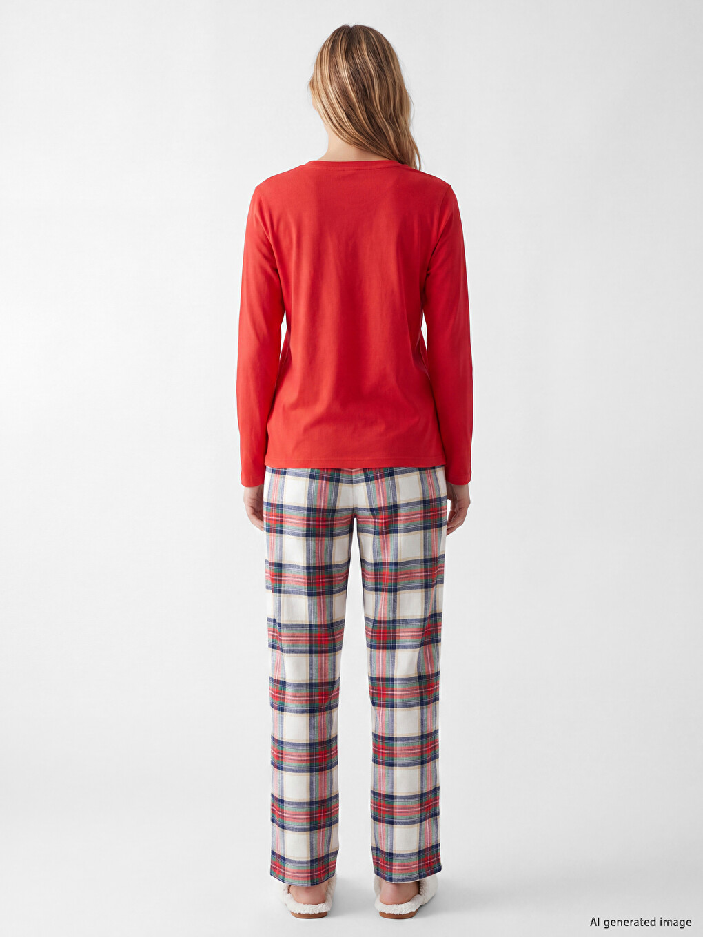 Yeşil Yılbaşı Temalı Kadın Pijama Takım-3