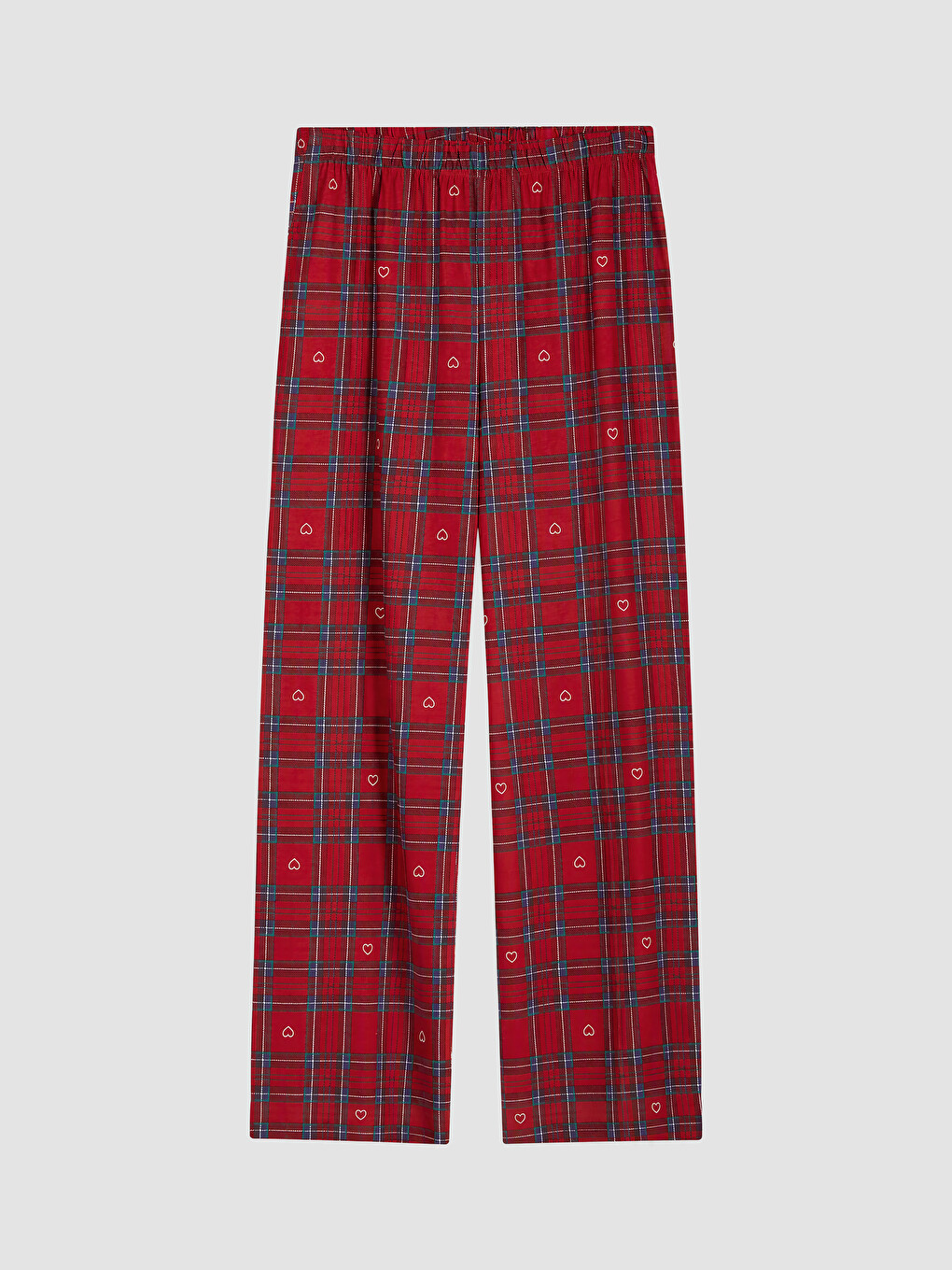 Kırmızı Ekose Kadın Pijama Takım-8