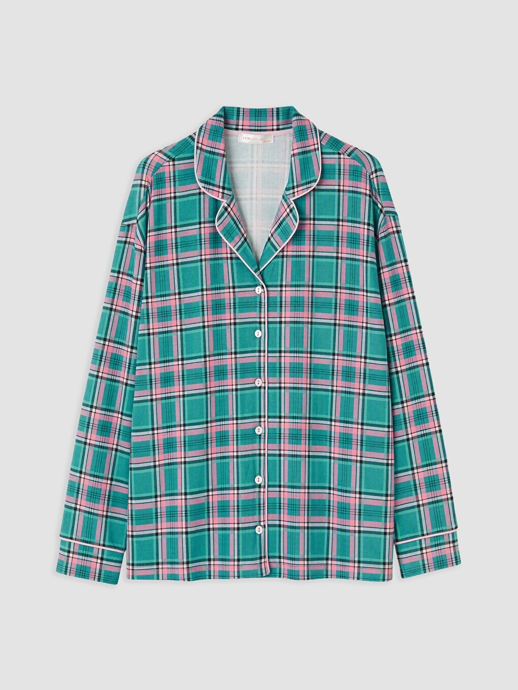 Shirt Collar Plaid Women's Pyjamas Set-5