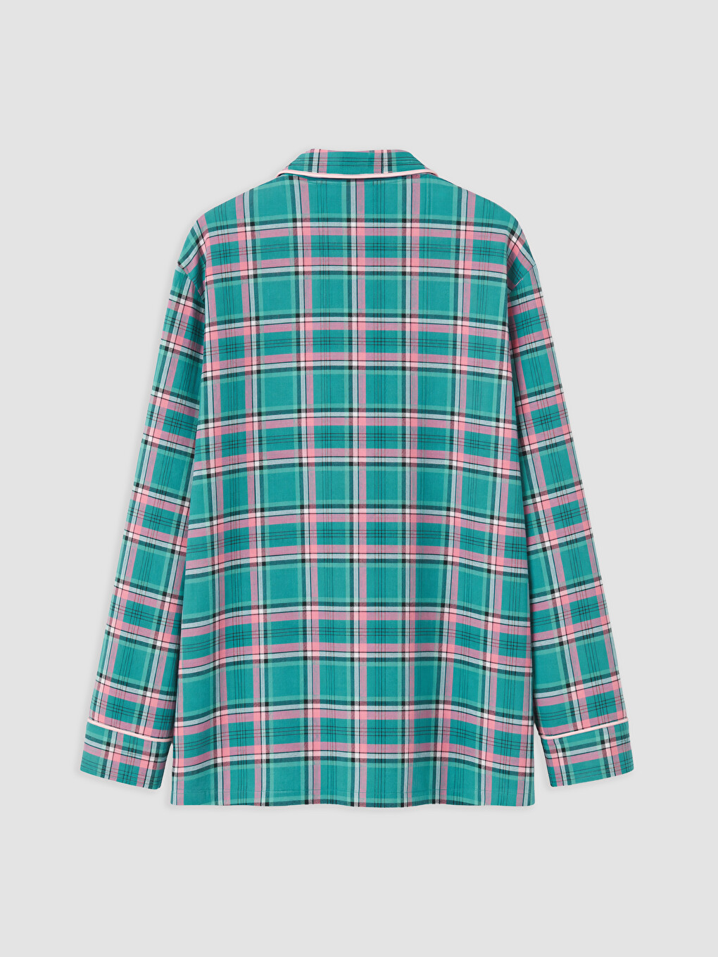 Shirt Collar Plaid Women's Pyjamas Set-6