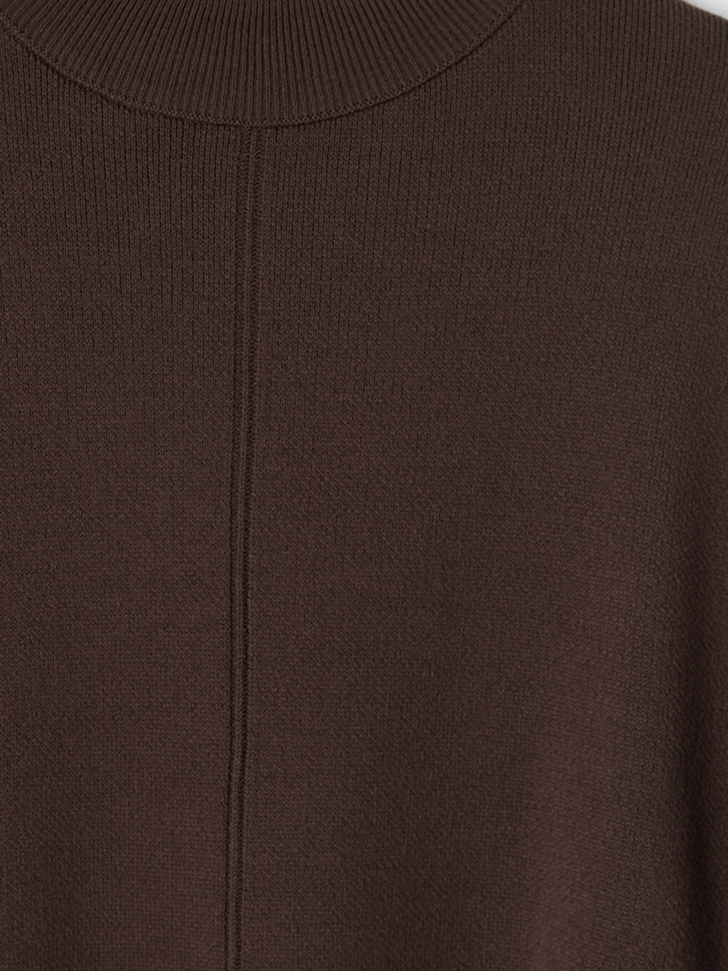Kahverengi Yarım Balıkçı Yaka Kadın Oversize Triko Tunik-6