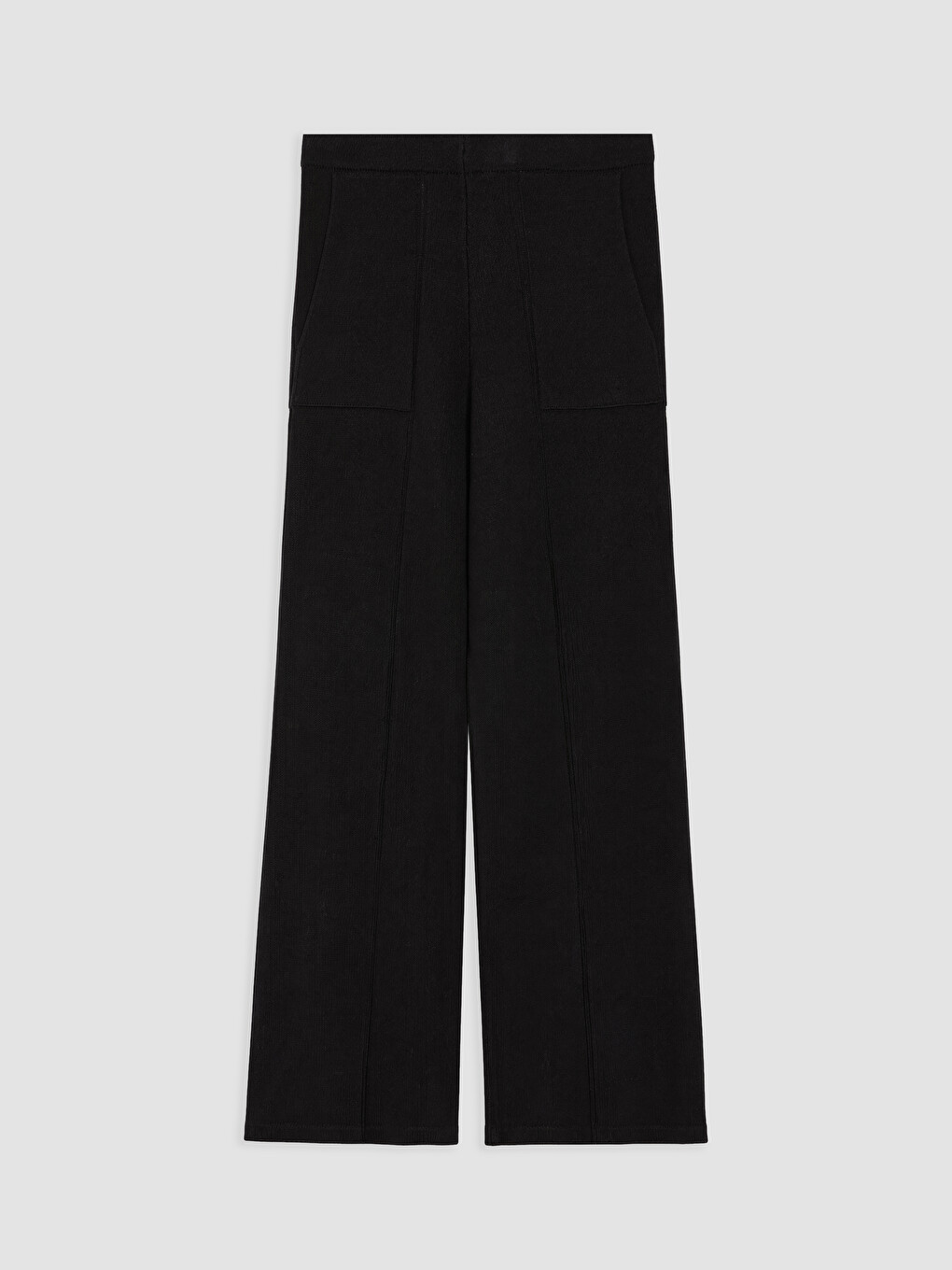Siyah Beli Lastikli Kadın Triko Pantolon