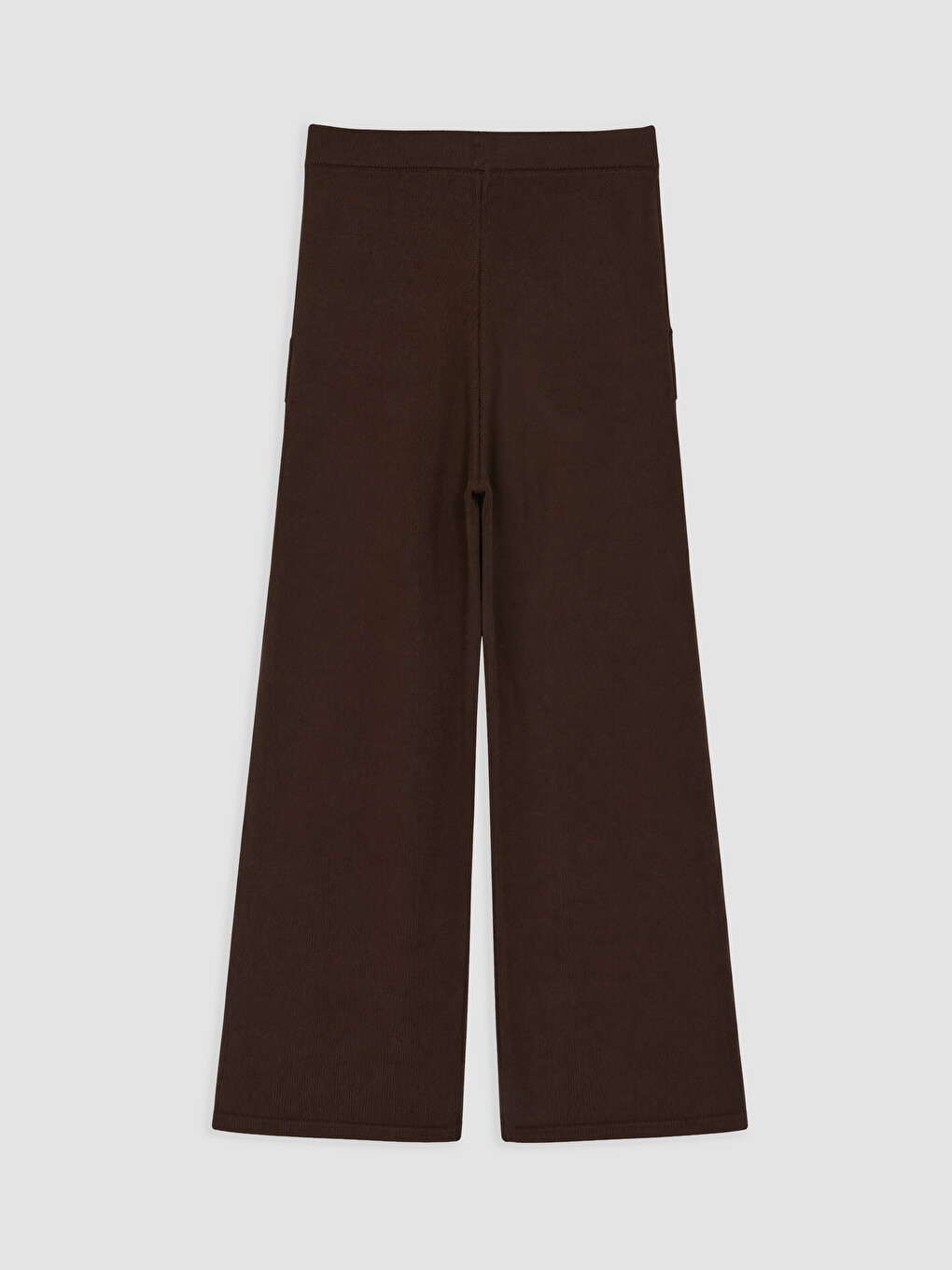 Kahverengi Beli Lastikli Kadın Triko Pantolon-5