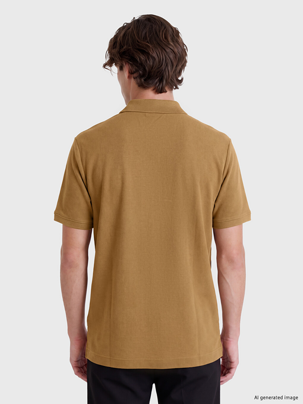 Polo Collar Jacquard Men's T-shirt-3