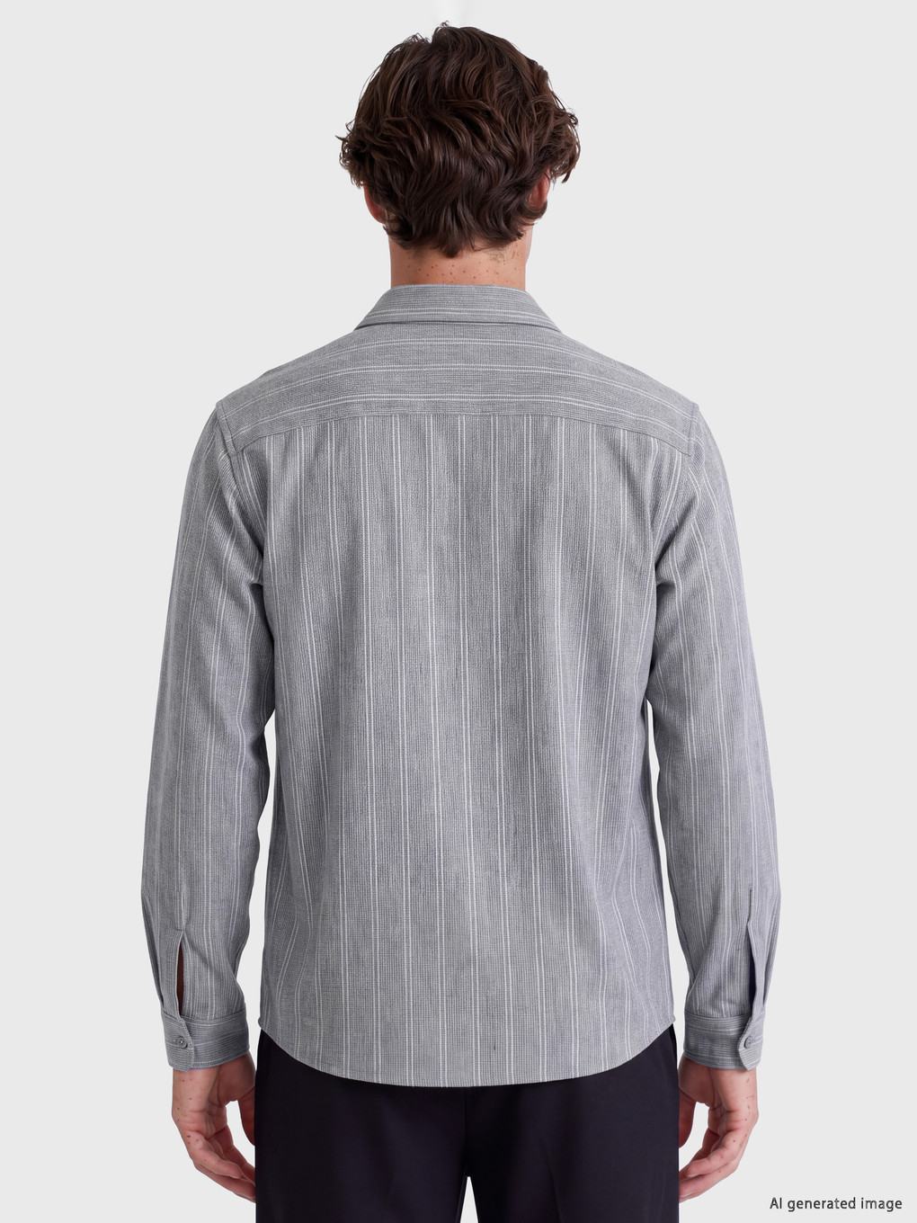 Këmishë Me Shirita Slim Fit Për Burra-3