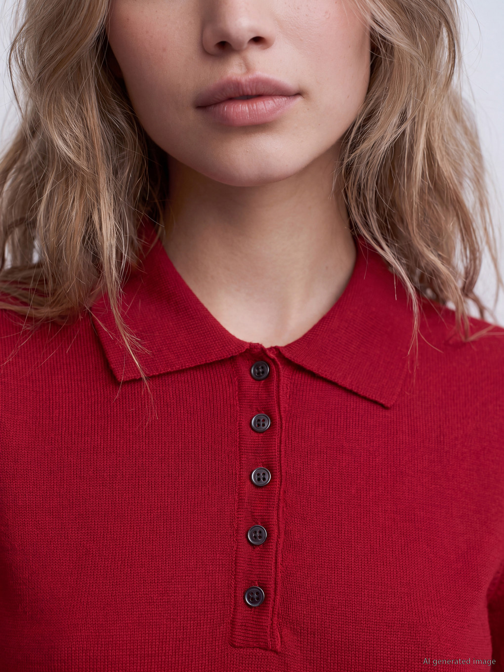 Pull-over En Tricot À Col Polo Pour Femme-2