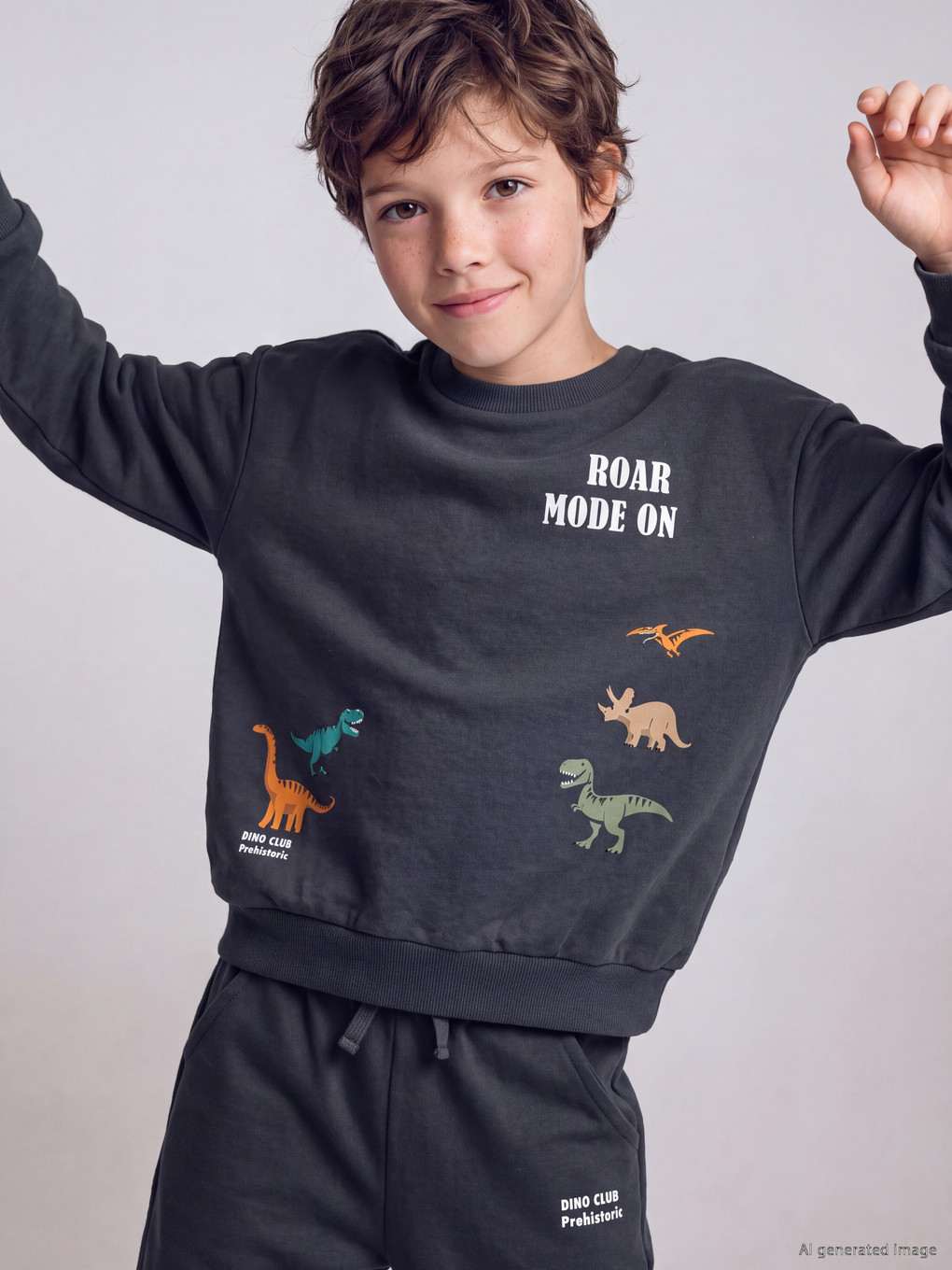 Printed Boys' Thick Tracksuit-1
