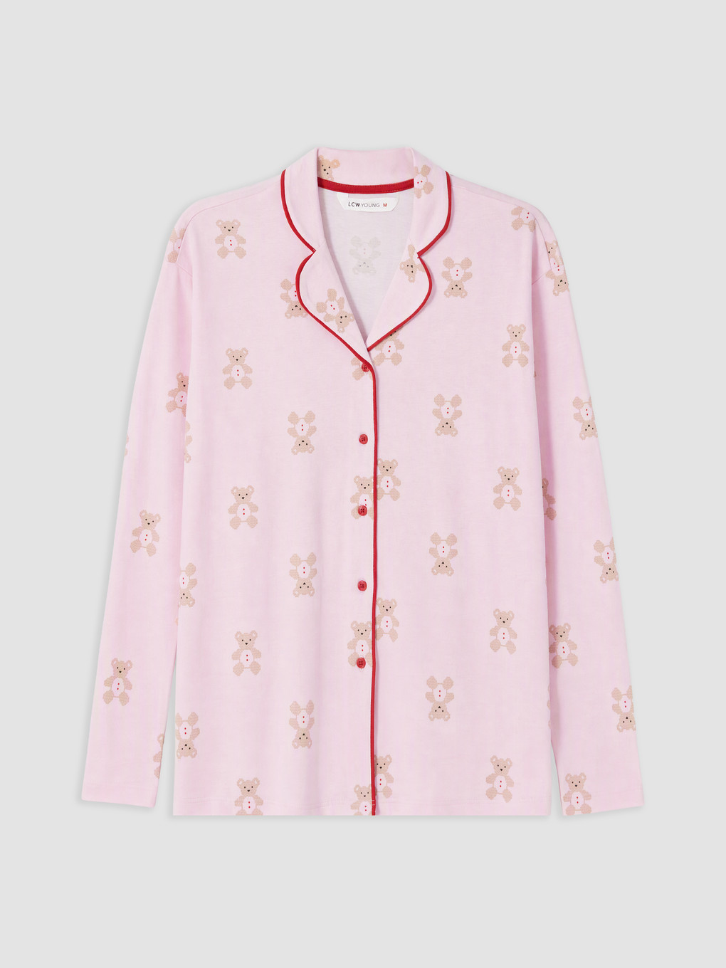 Pembe Ayıcık Baskılı Kadın Pijama Takımı-5