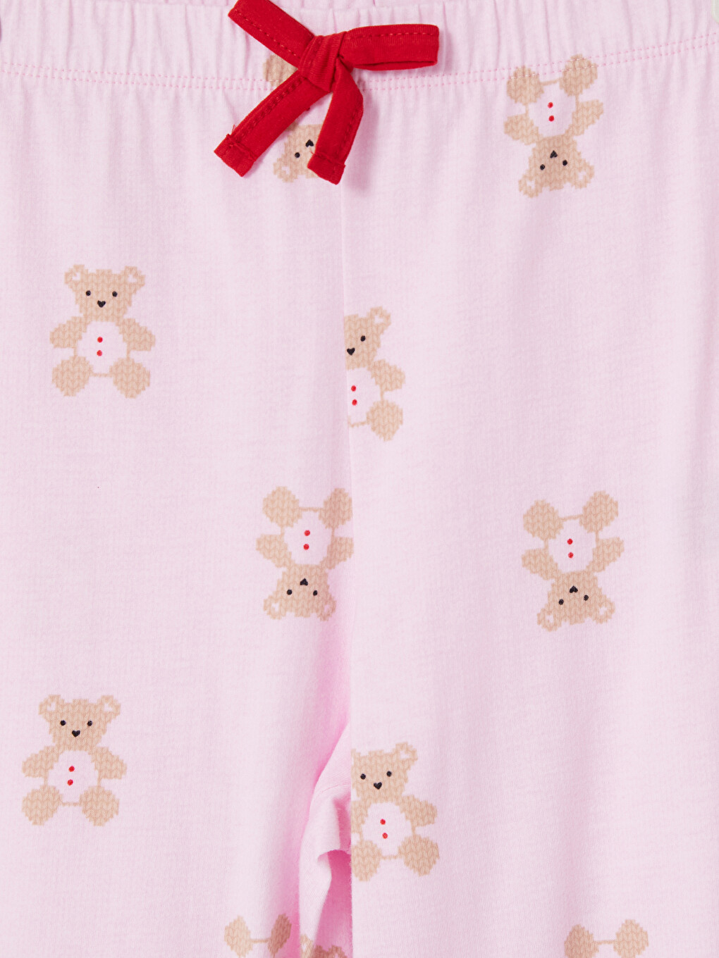 Pembe Ayıcık Baskılı Kadın Pijama Takımı-10