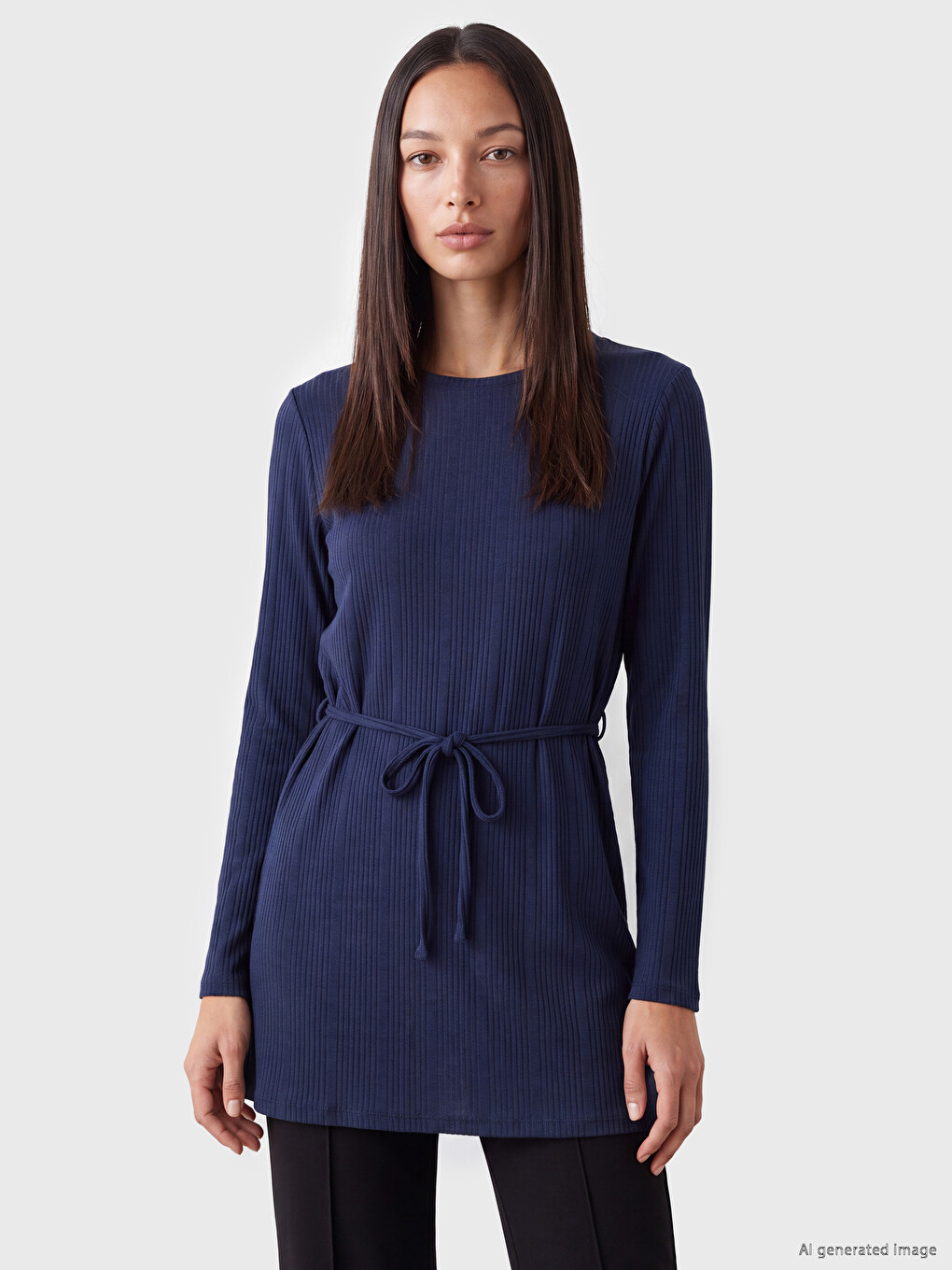Crew Neck Women's Sweatshirt Tunic-1