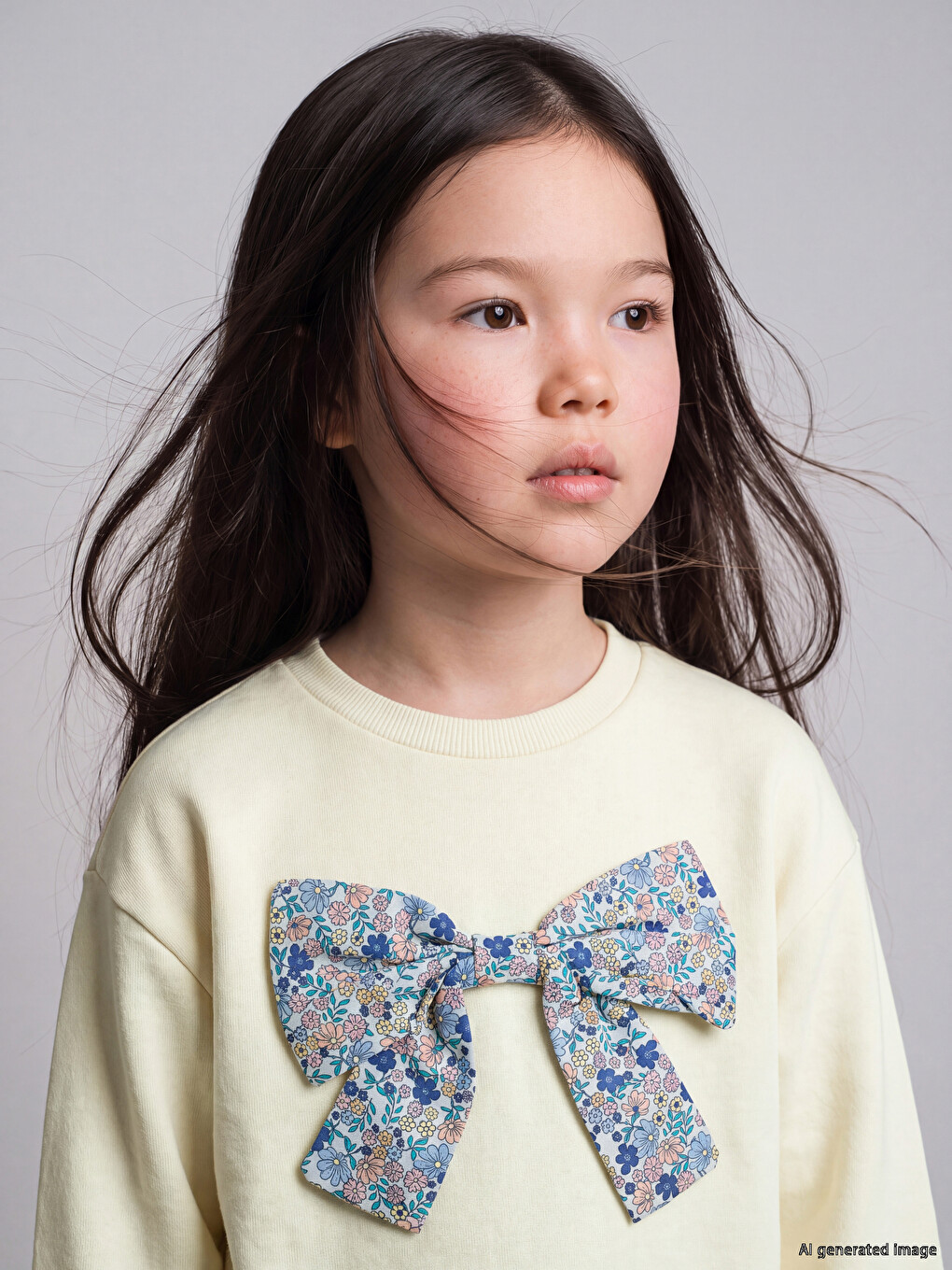 Bowed Girls' Thick Sweatshirt-1