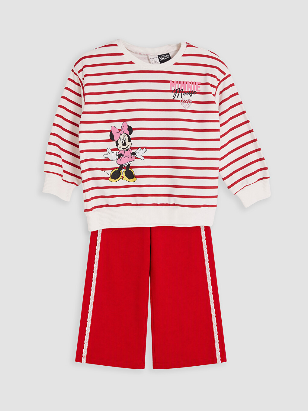 Kırmızı Minnie Mouse Lisanslı Kız Çocuk Takım