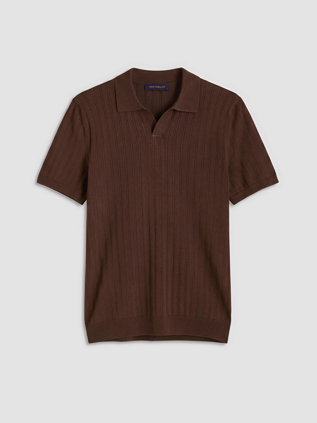 Kahverengi Polo Yaka Erkek Triko Tişört-4