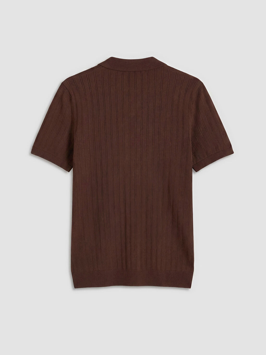 Kahverengi Polo Yaka Erkek Triko Tişört-5