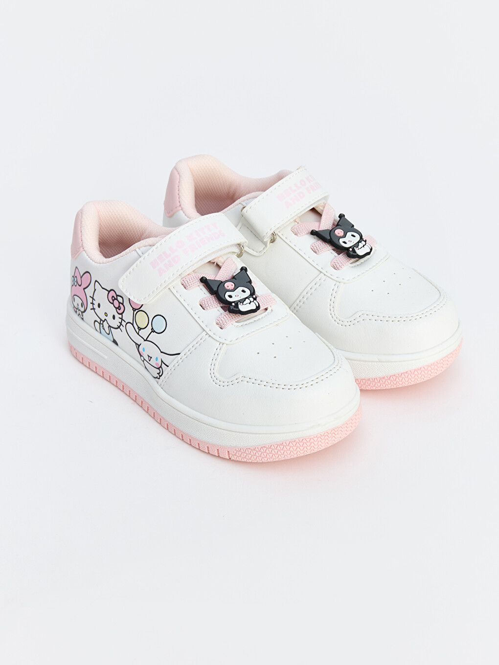Beyaz Kuromi ve Hello Kitty Baskılı Kız Çocuk Spor Ayakkabı