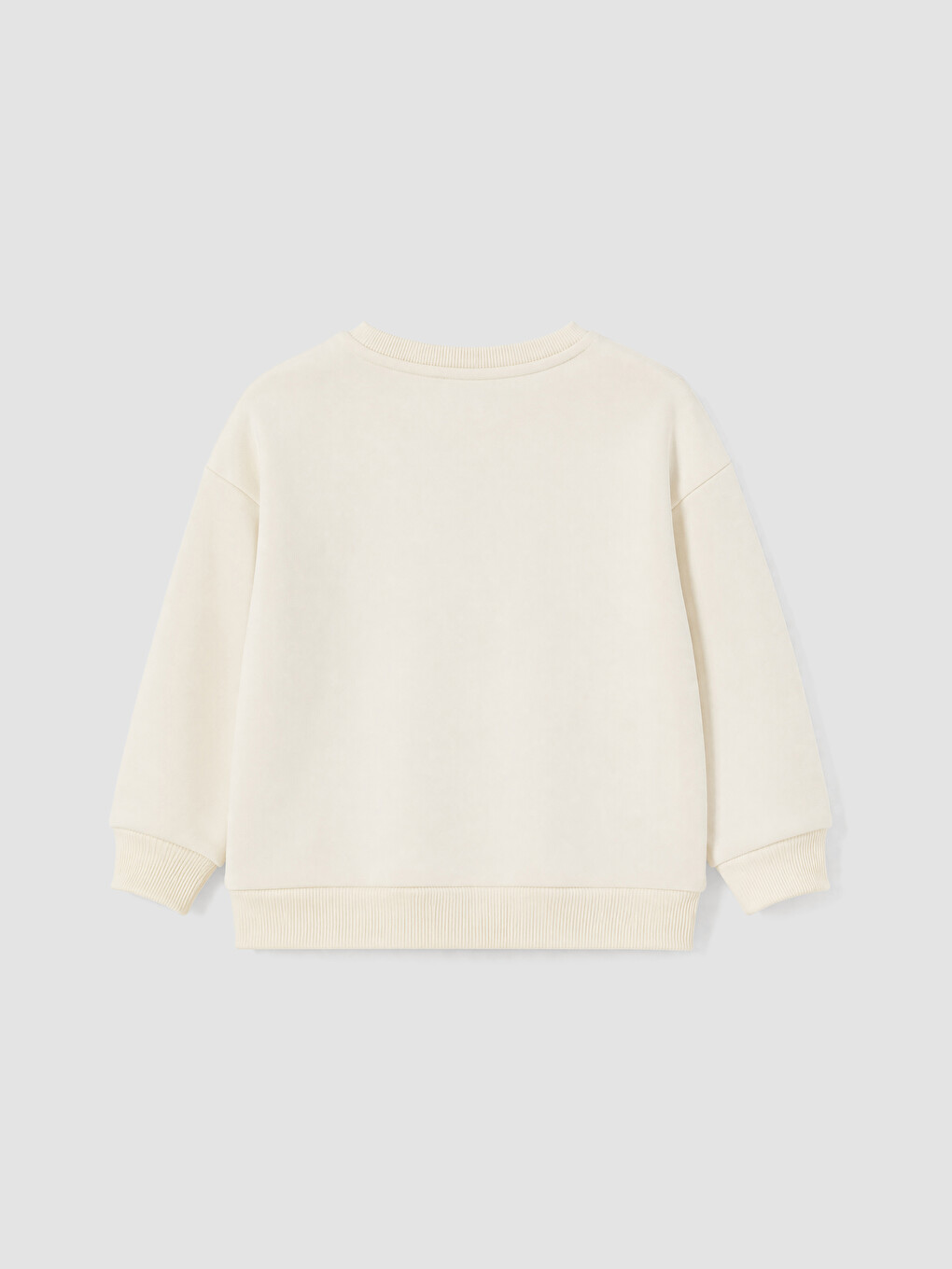 Ekru Bisiklet Yaka Payetli Kız Çocuk Sweatshirt-2