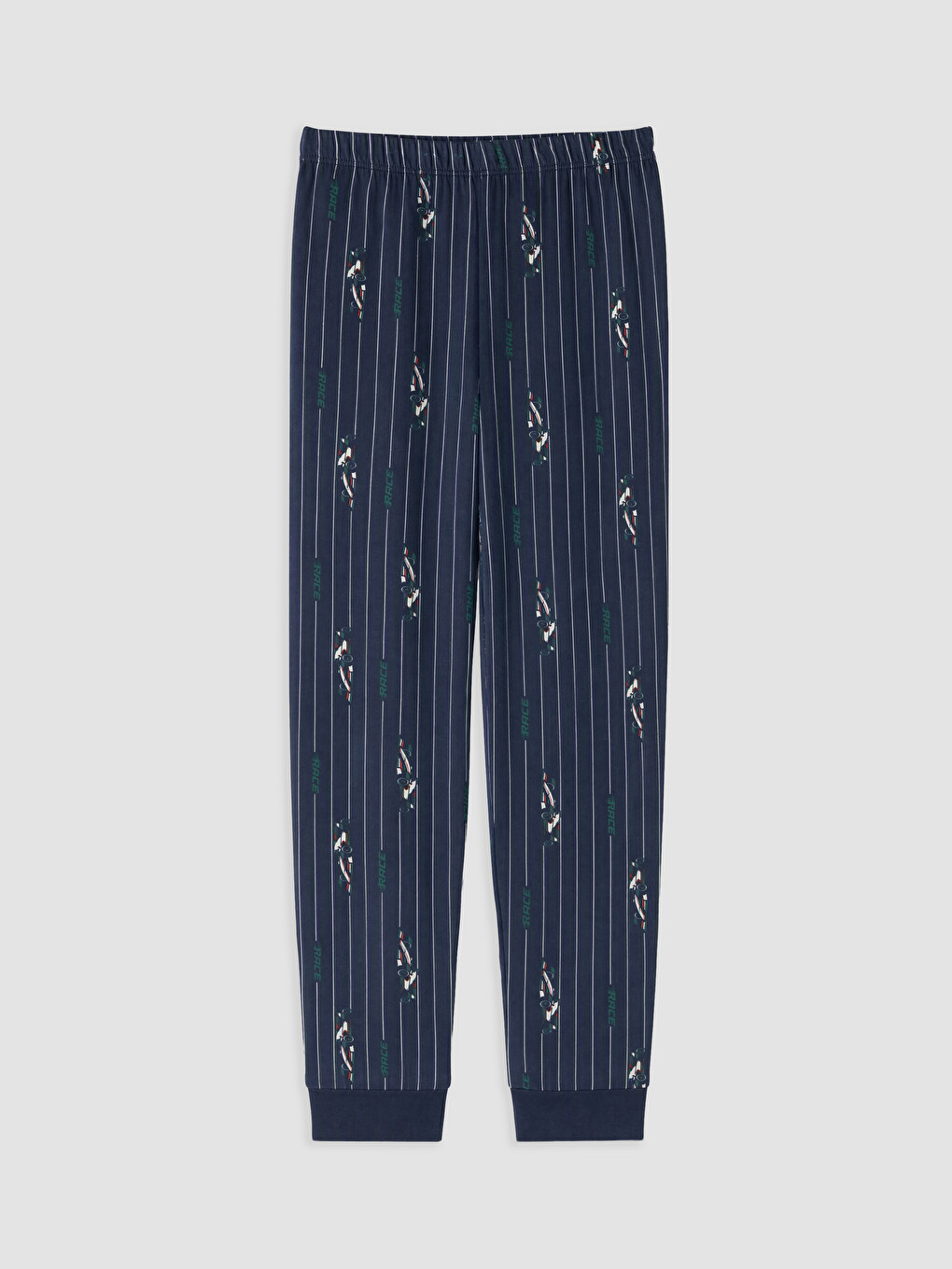 Yeşil Bisiklet Yaka Erkek Çocuk Baskılı Pijama Takım-3