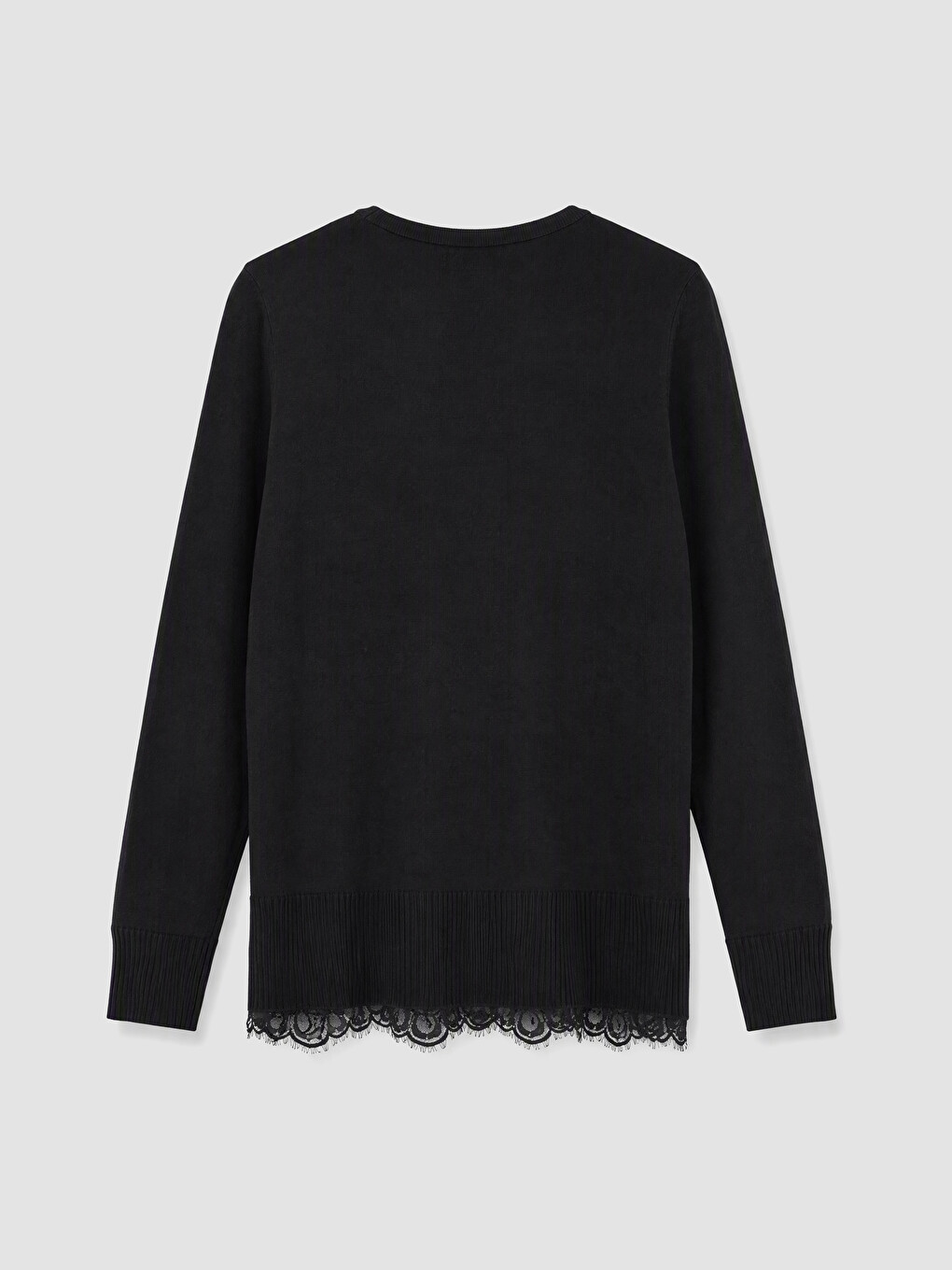 Crew Neck Lace Detailed Women's Knitwear Sweater-7