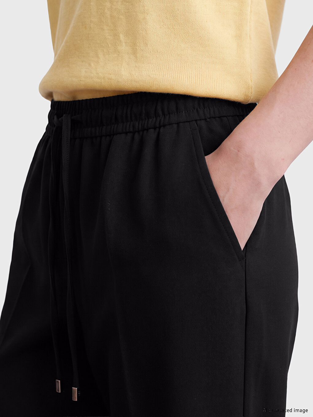 Elastic Waist Standard Fit Women's Trousers-2